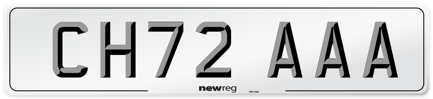 CH72 AAA Number Plate from New Reg